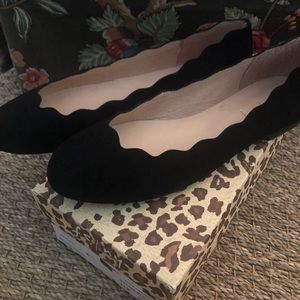 FS NY Jigsaw Black Suede Flats - NIB